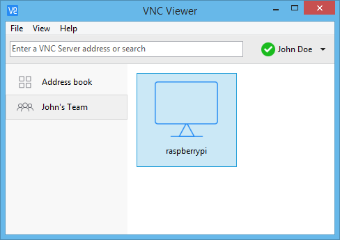显示登录的 VNC 查看器对话框